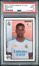 2021-2022 Topps Merlin Heritage '97 UEFA CL 24 Rodrygo Red /10 PSA 9 picture