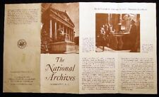 1958 WASHINGTON DC ARCHITECTURE HISTORY NATIONAL ARCHIVES BROCHURE  picture