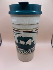 Wyoming Whirley Travel Mug Vtg Horse Cowboy picture