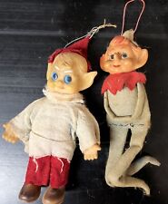 2x Vintage 1960's Christmas Xmas Elf Ornaments - Made in Japan picture
