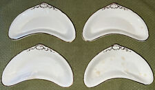 Antique K.T. & K Co 4pc crescent bone dishes semi vitreous porcelain gold design picture