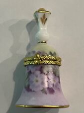Vintage Purple Floral Limoges Bell Trinket/Pill Box EUC picture