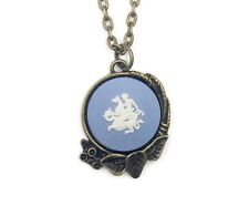 SALE Genuine Wedgwood Cameo Set Into Antiqued Bronze Pendant w/Chain picture