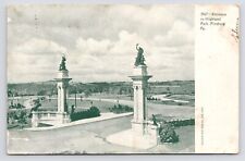 c1905~Highland Park Entrance~Columns & Sculptures~Pittsburgh PA~Antique Postcard picture