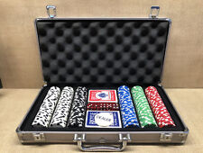 Poker Dice 300 Chips Set  Aluminum Case 2 decks Texas  Hold'em  Pre-owned picture