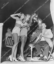 crp-1091 1940's two babes in short shorts high heels w heads in tuba (looks like picture