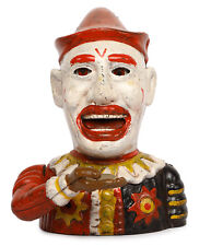 ANTIQUE / VINTAGE STYLE CAST IRON Humpty Dumpy Clown MECHANICAL BOX BANK picture