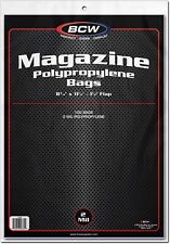 BCW Magazine Bags - 1 Pack of 100 | Acid-Free, Crystal Clear Polypropylene Sleev picture