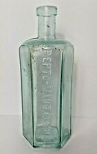 Antique Pepto-Mangan Dr. A Gude Medicine Bottle 6 Sided, Heart On Bottom 7