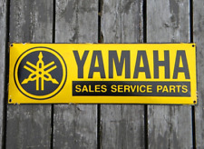 LARGE VINTAGE YAMAHA SALES SERVICE PARTS PORCELAIN SIGN ~23-5/8