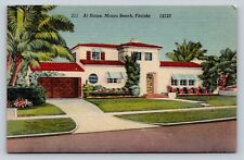 Beautiful Miami Beach Florida Home VINTAGE Postcard picture