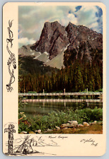 c1970s Mount Burgess Emerald Lake Vintage Postcard picture