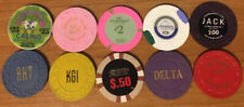 10 DIFFERENT CASINO CHIPS FROM CASINOS FROM ALL AROUND-VARIOUS DENOMINATIONS picture