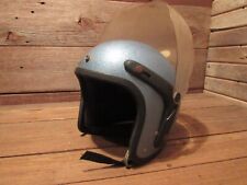 Vintage 1960-70's Motorcycle Light Blue Metal Flake Helmet picture