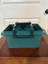 Vintage Tupperware 3 Gallon Storage Container #1430-5 Green/Blue with Handle picture