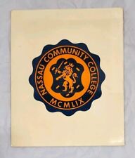 Vintage Folder With Cartoon Map 1960s NASSAU COMMUNITY COLLEGE Long Island NY picture