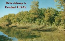 Postcard TX We're Relaxing in Central Texas Autumn Scene Chrome Vintage PC J5965 picture