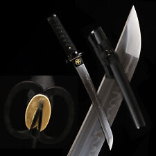 Black T10Steel Clay Tempered Japanese Samurai Short Sword 20'' Tanto Mini Katana picture