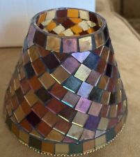 NEW  PartyLite GLOBAL FUSION Tray Small Shade Mosaic Glass Candle Holder picture