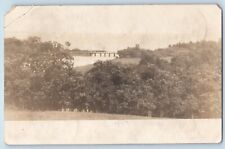 Henning Minnesota MN Postcard RPPC Photo River And Bridge Scene 1907 Antique picture