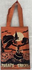 Vintage Halloween Trick or Treat Candy Cloth Bag picture