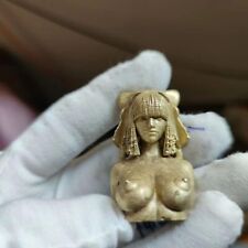 Yellow Brass Egyptian Queen Statue Miniature Version Naked Body Art Decorations picture