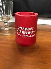 Vintage Onaway Speedway Cooler Cup Holder Coozy picture
