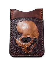 “Scull” Leather Cardholder Handcrafted. picture