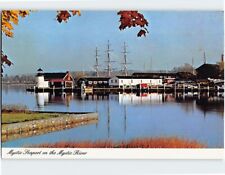 Postcard Mystic Seaport on the Mystic River Mystic Connecticut USA picture