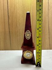 Chiellini Miniature Italian Amber Agate Table Clock Unique Amazing Quartz Clock picture