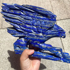 TOP Natural lapis lazuli hand carved eagle Quartz Crystal reiki healing gift picture