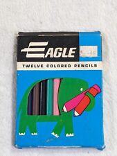 Vintage Eagle 12 and Pedigree 10 Color Pencil Original Boxes Plus Vtg Chalk USA picture