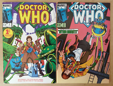 Doctor Who #1, #2 (1984, Marvel) VF/NM Gibbons Tardis Lot of 2 ✴ picture