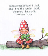 GREAT BELIEVER IN LUCK-Handcrafted St Patrick's Day Magnet-w/Mary Engelbreit art picture