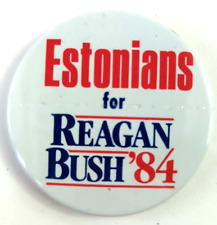 Rare Original: -Estonians for REAGAN BUSH ‘84 Vintage Political Pin back Button picture