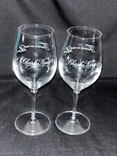 2 Charles Krug Peter Mondavi Family Napa Valley CA Wine Glasses Tastings on Lawn picture