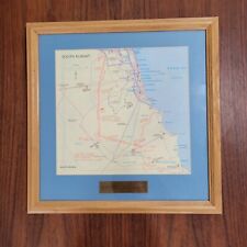 Vintage Hand Anotated Map Opperation Desert Sabre Framed 16 X 16 USMC BSA picture
