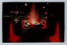 Duluth MN-Minnesota Civic Center Fountains At Night Vintage Souvenir Postcard picture