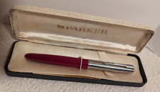 Vintage Parker Super 21 Fountain Pen Burgundy and Brushed Silver picture