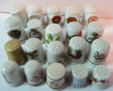 VINTAGE 1990's collectible LOT of 40 different Thimble SS & Porcelain.. picture