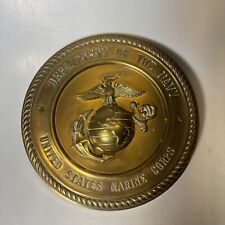 Vintage Solid Brass  *USMC * United States Marine Corps * Wall Plaque 10.5