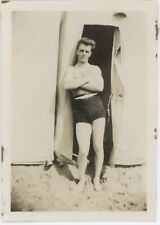 Vintage Photo 1927 Young Man Male Physique Swimwear Holiday Snapshot picture