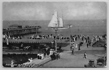 1909 Postcard Asbury Ave & Pier Park New Jersey NJ Sail Boat picture