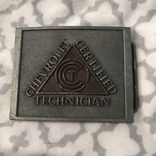 Vtg Chevrolet Belt Buckle Certified Technician Chevy General Motors Powertrain picture