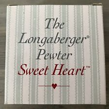 Longaberger Basket Tie On Heart Pewter Sweetheart NIB 1993 With Red Ribbon  picture