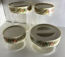Set Of 4 Vintage Pyrex SPICE OF LIFE See N Store Glass Canisters picture