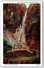 Incline Railway The Royal Gorge Colorado View from Bottom 1947 Postcard picture