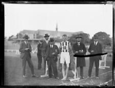 A. Gainsford with six men in suits at an athletic meet, NSW, c - 1930s Old Photo picture