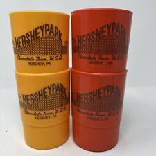 4 Vintage Whirley Plastic Hershey Park  Cups Tumblers Cups Stackable picture
