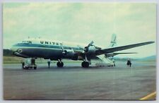 Airplanes~United DC-6B Jet On Runway~Vintage Postcard picture